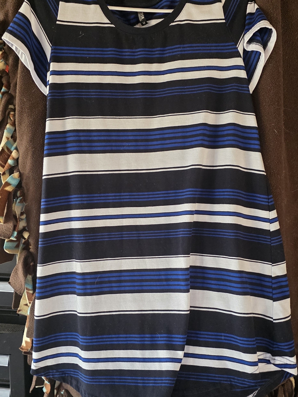 Cotton On Navy, White & Royal Blue Striped Womens Tshirt Striped Dress